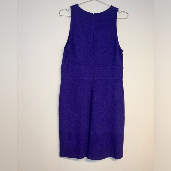 St. John Purple Crew Neck Sleeveless Pleated Knee-Length Dress Women’s size 10 - Picture 3 of 4